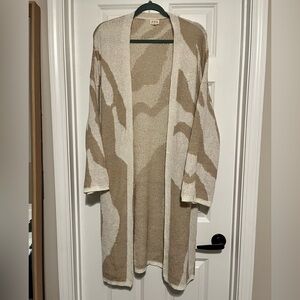 POL Neutral Abstract Duster Cardigan